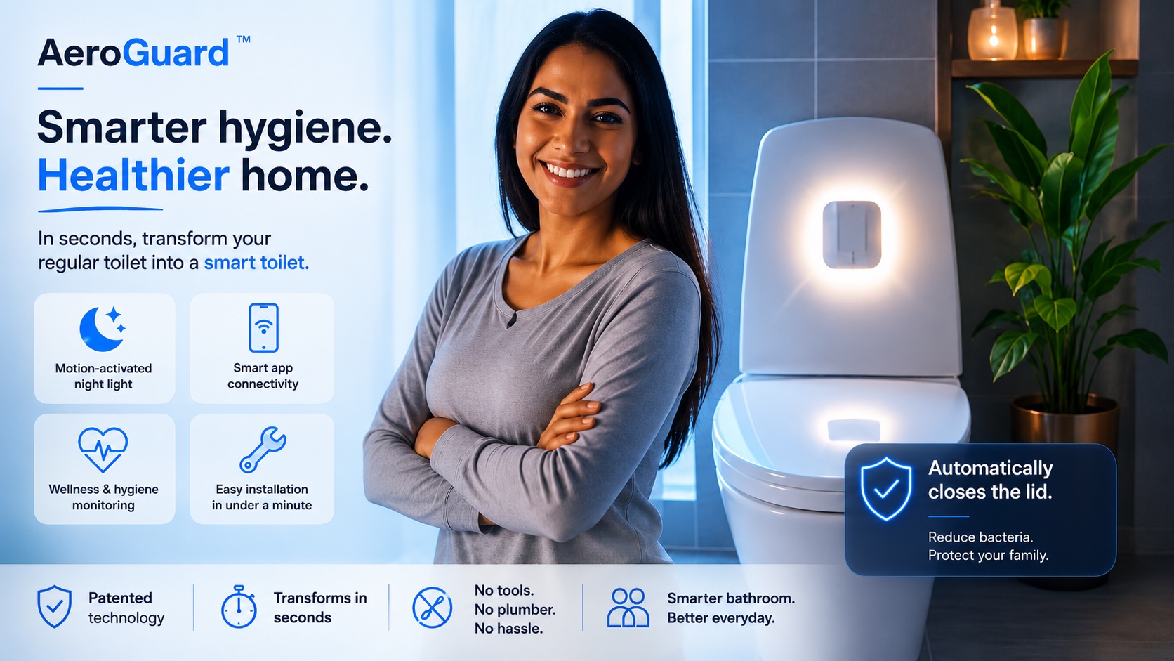 AeroGuard — The world's first automatic toilet lid closer