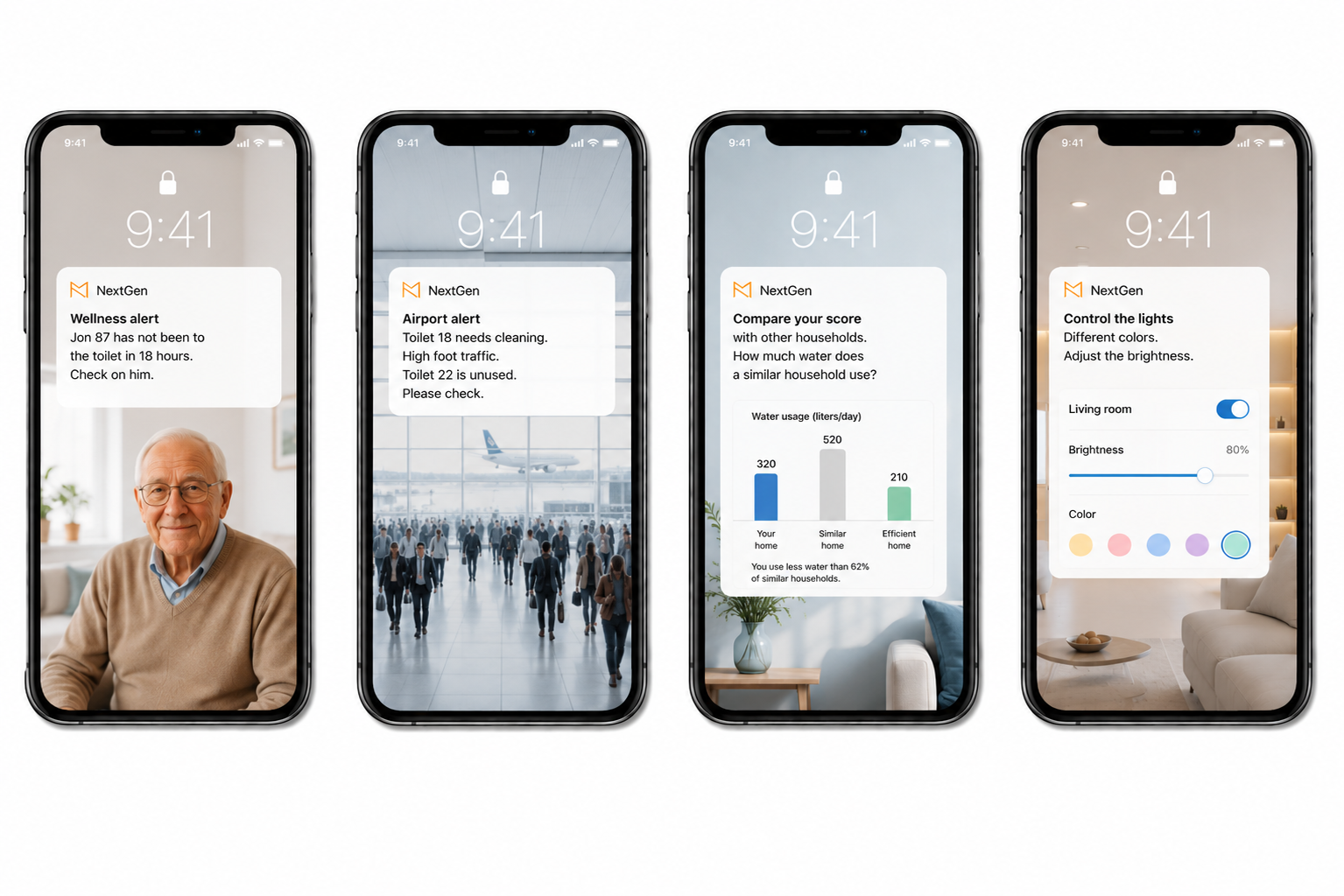 AeroGuard app — smart alerts, analytics, cleaning, control