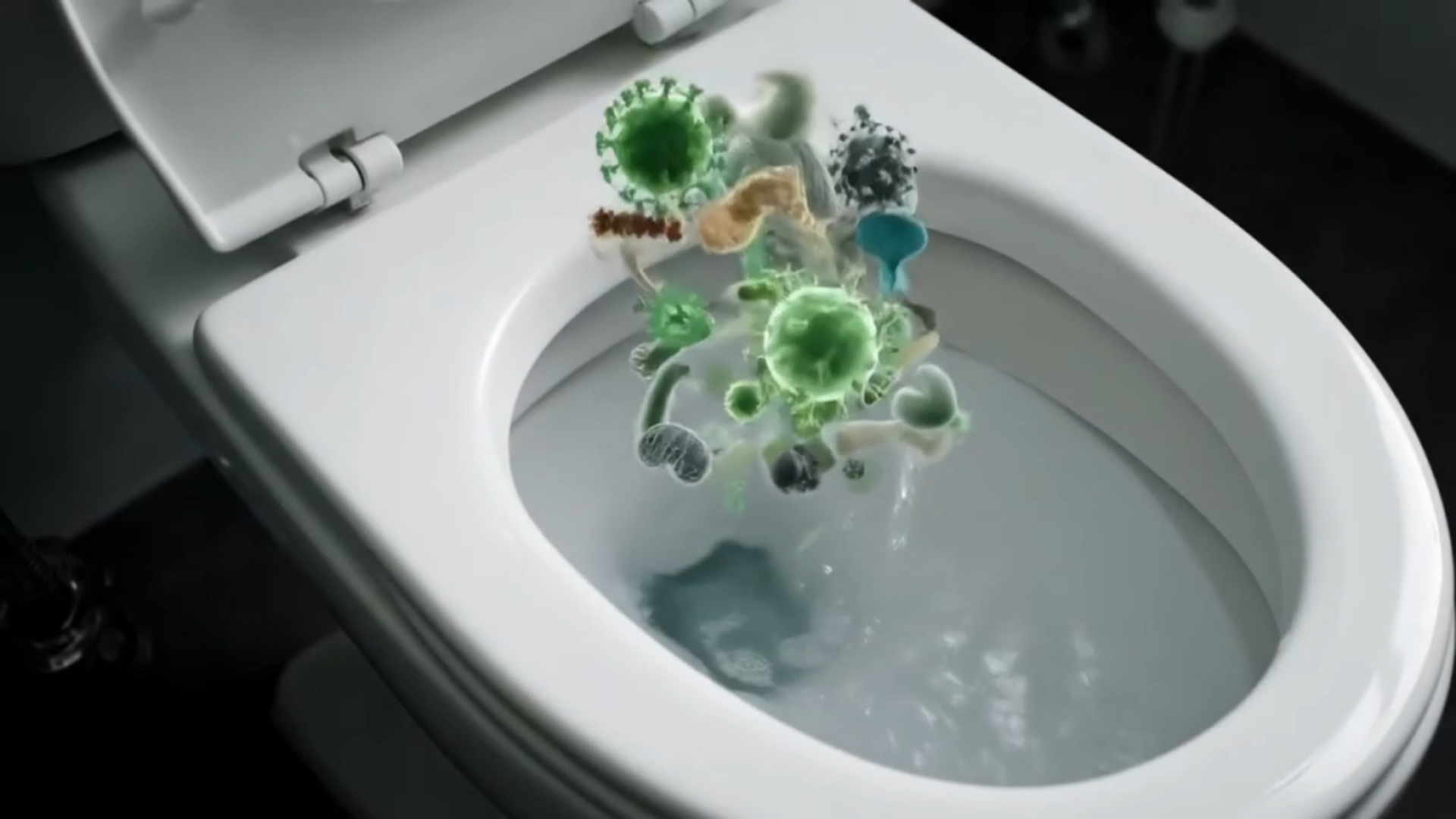 Bacteria spreading from open toilet